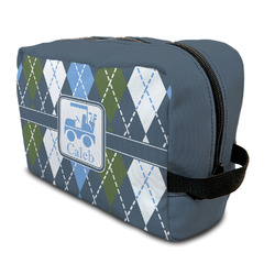 Blue Argyle Toiletry Bag / Dopp Kit (Personalized)