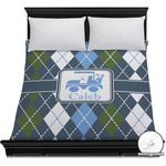 Blue Argyle Duvet Cover - Full / Queen (Personalized)