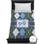 Blue Argyle Duvet Cover - Twin XL (Personalized)