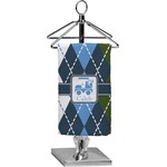 Blue Argyle Finger Tip Towel - Full Print (Personalized)