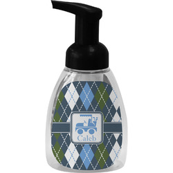 Blue Argyle Foam Soap Bottle - Black (Personalized)