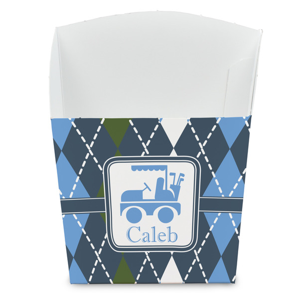 Custom Blue Argyle French Fry Favor Boxes (Personalized)