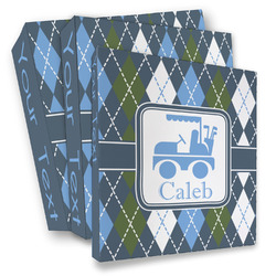 Blue Argyle 3 Ring Binder - Full Wrap (Personalized)