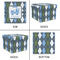 Blue Argyle Gift Boxes with Lid - Canvas Wrapped - XX-Large - Approval