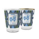 Blue Argyle Glass Shot Glass - 1.5 oz (Personalized)