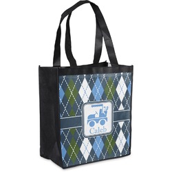 Blue Argyle Grocery Bag (Personalized)