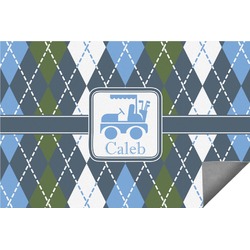 Blue Argyle Indoor / Outdoor Rug - 6'x8' w/ Name or Text