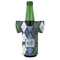 Blue Argyle Jersey Bottle Cooler - Set of 4 - FRONT (on bottle)