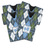 Blue Argyle Jersey Bottle Cooler - Set of 4 (Personalized)