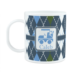 Blue Argyle Plastic Kids Mug (Personalized)