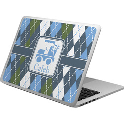 Blue Argyle Laptop Skin - Custom Sized w/ Name or Text