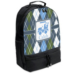 Blue Argyle Backpacks - Black (Personalized)