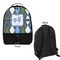 Blue Argyle Large Backpack - Black - Front & Back View