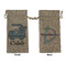 Blue Argyle Large Burlap Gift Bags - Front & Back