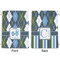 Blue Argyle Large Laundry Bag - Front & Back View