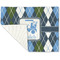 Blue Argyle Linen Placemat - Folded Corner (single side)