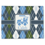 Blue Argyle Single-Sided Linen Placemat - Single w/ Name or Text