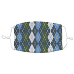 Blue Argyle Adult Cloth Face Mask - XLarge