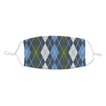 Blue Argyle Kid's Cloth Face Mask