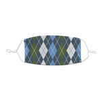 Blue Argyle Kid's Cloth Face Mask - XSmall