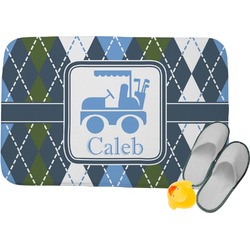 Blue Argyle Memory Foam Bath Mat (Personalized)