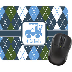 Blue Argyle Rectangular Mouse Pad (Personalized)