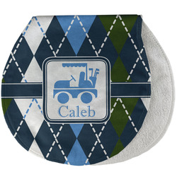 Blue Argyle Burp Pad - Velour w/ Name or Text