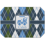 Blue Argyle Dining Table Mat - Octagon (Single-Sided) w/ Name or Text