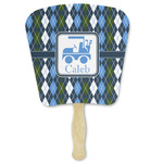 Blue Argyle Paper Fan (Personalized)