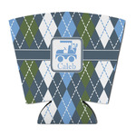 Blue Argyle Party Cup Sleeve - with Bottom (Personalized)