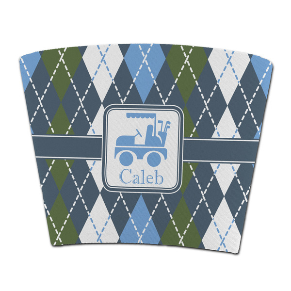 Custom Blue Argyle Party Cup Sleeve - without bottom (Personalized)