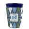 Blue Argyle Party Cup Sleeves - without bottom - FRONT (on cup)