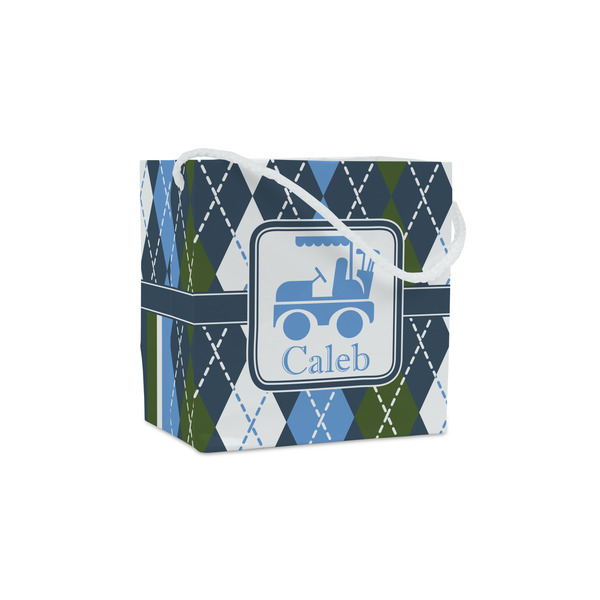 Custom Blue Argyle Party Favor Gift Bags - Gloss (Personalized)