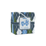 Blue Argyle Party Favor Gift Bags - Matte (Personalized)