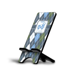 Blue Argyle Cell Phone Stand (Small) (Personalized)