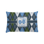 Blue Argyle Pillow Case - Standard w/ Name or Text