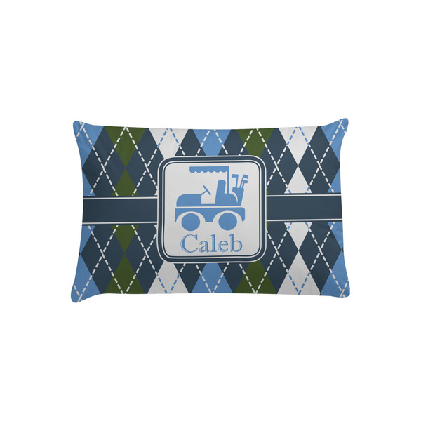 Custom Blue Argyle Pillow Case - Toddler w/ Name or Text