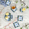 Blue Argyle Plastic Party Appetizer & Dessert Plates - In Context