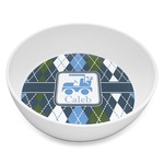 Blue Argyle Melamine Bowl - 8 oz (Personalized)