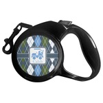 Blue Argyle Retractable Dog Leash - Large (Personalized)