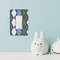 Blue Argyle Rocker Light Switch Covers - Single - IN CONTEXT