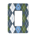 Blue Argyle Rocker Style Light Switch Cover - Single Switch