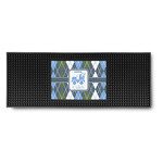 Blue Argyle Rubber Bar Mat (Personalized)