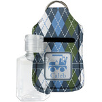 Blue Argyle Hand Sanitizer & Keychain Holder - Small (Personalized)