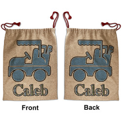 Blue Argyle Santa Sack - Front & Back (Personalized)