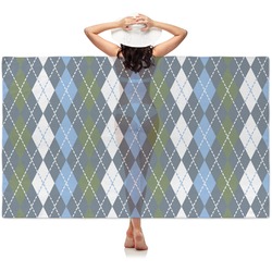 Blue Argyle Sheer Sarong