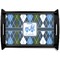 Blue Argyle Serving Tray Black Small - Main