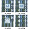 Blue Argyle Set of Square Dinner Plates (Approval)