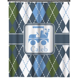 Blue Argyle Extra Long Shower Curtain - 70"x84" (Personalized)