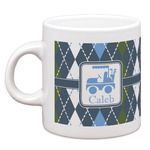 Blue Argyle Espresso Cup (Personalized)